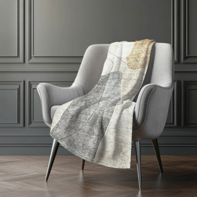 Addison Machine Washable Sherpa ASB672 Abstract Throw Blanket