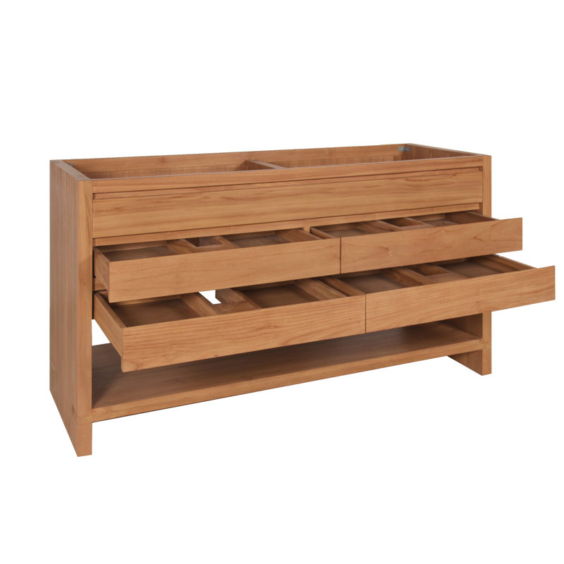 Ensemble de meuble-lavabo double 61 po Keaton, Teck naturel