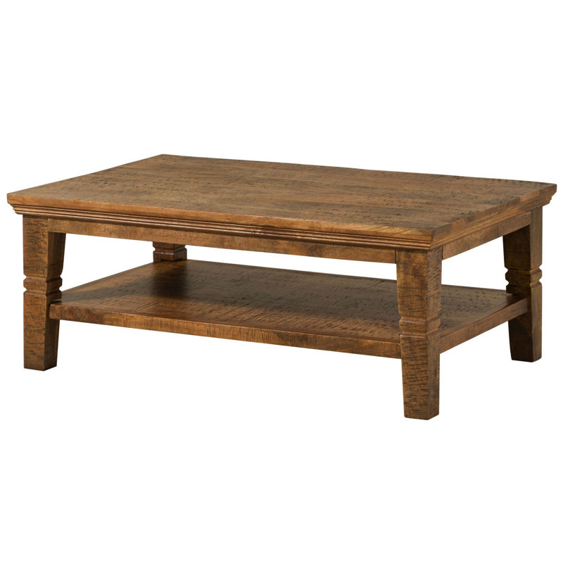 Rodez Solid Wood Four Leg Coffee Table with Storage