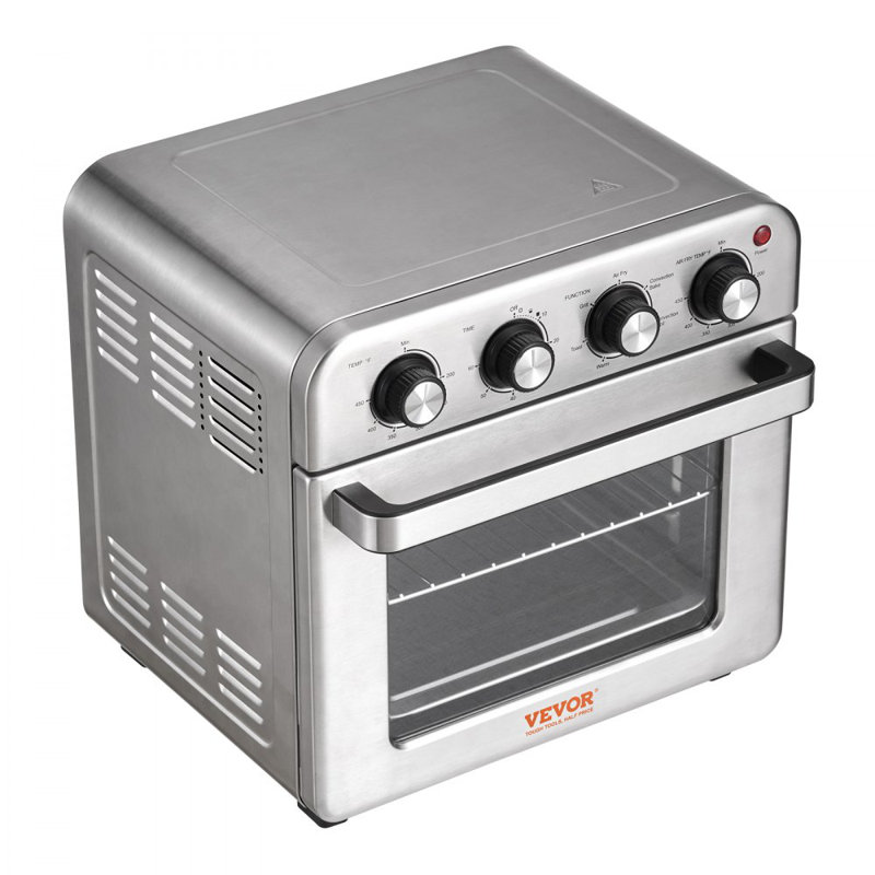 7-IN-1 Air Fryer Toaster Oven, 18L Convection Oven, 1700W Stainless Steel Toaster Ovens Countertop Combo with Grill, Pizza Pan, Gloves, 6 Slices Toast, 10-inch Pizza, Home and Commercial Use