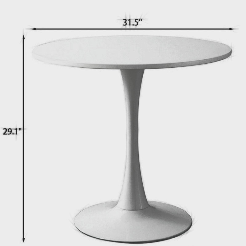 Gedin Round Living Room Dining Table, Black, Black, 29.1" H x 31.5" L x 31.5" W