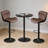 3 Piece Height-adjustable Pub Table And Leathered Pedestal Bar Stool Dining Set-1632274477