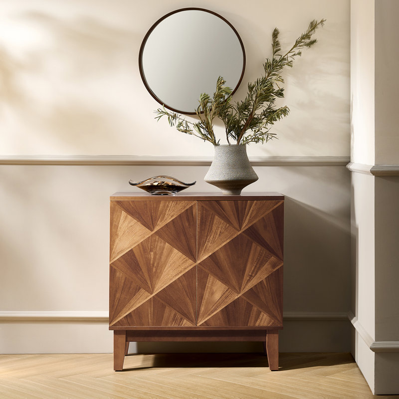 Mid-Century Modern 30" Wide Cabinets with Adjustable Shelves and Magnetic Push-to-Open Doors, Brown