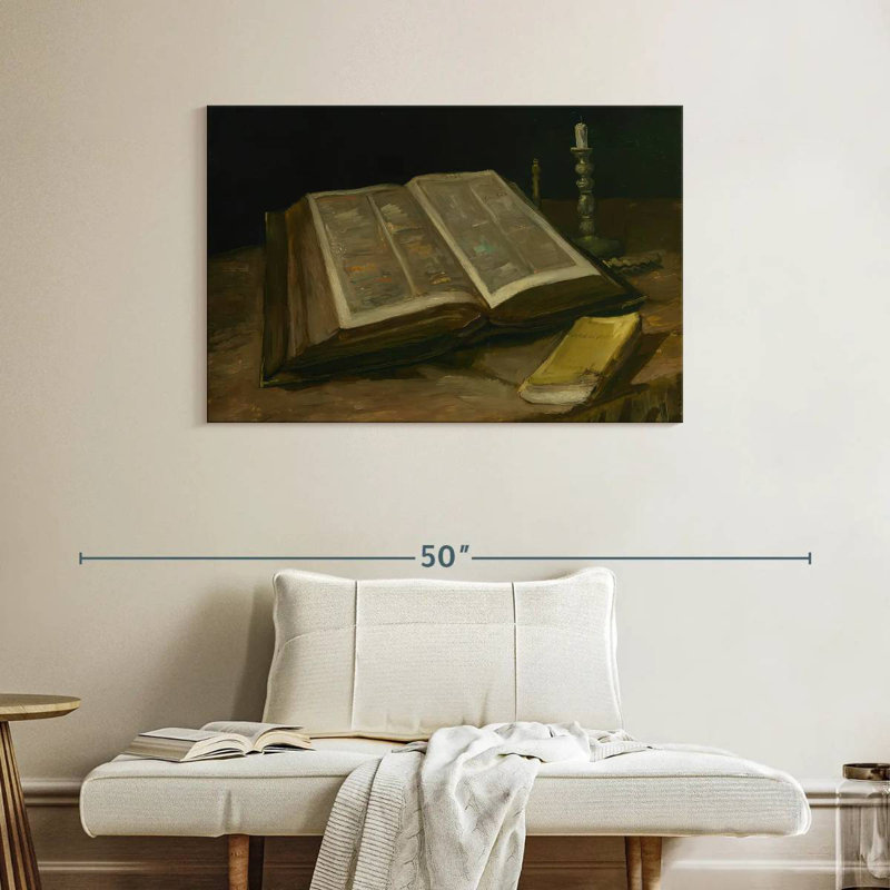 Adella nature morte avec la bible, H 26 po x l 39 po