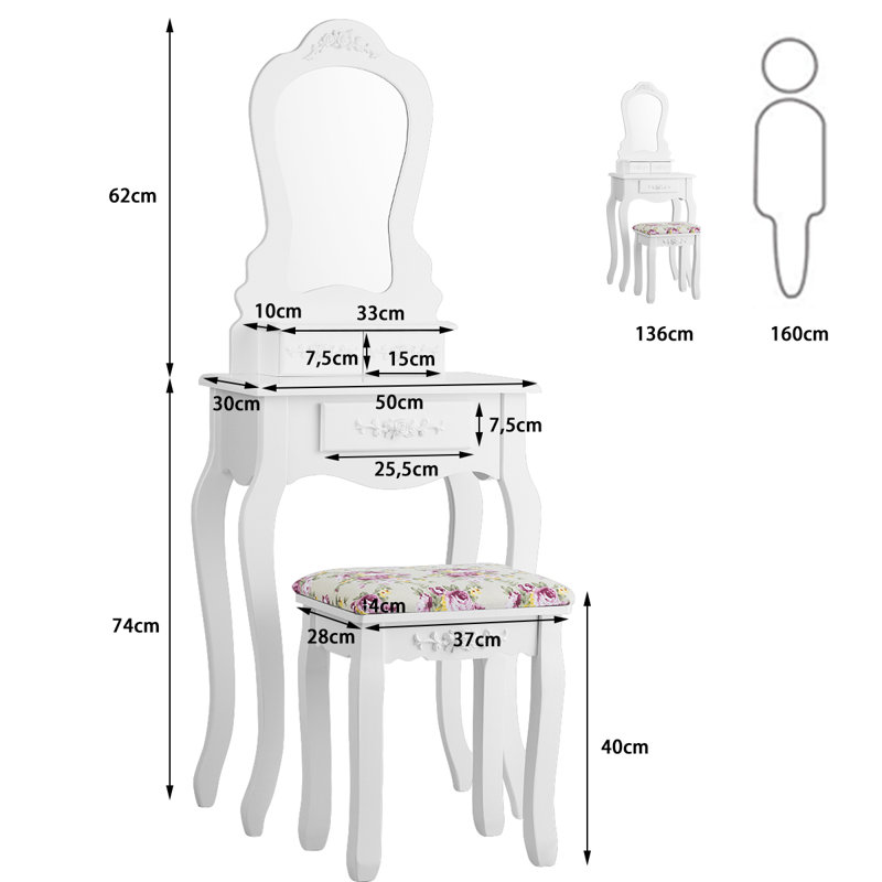 Nashwauk Dressing Table with Mirror