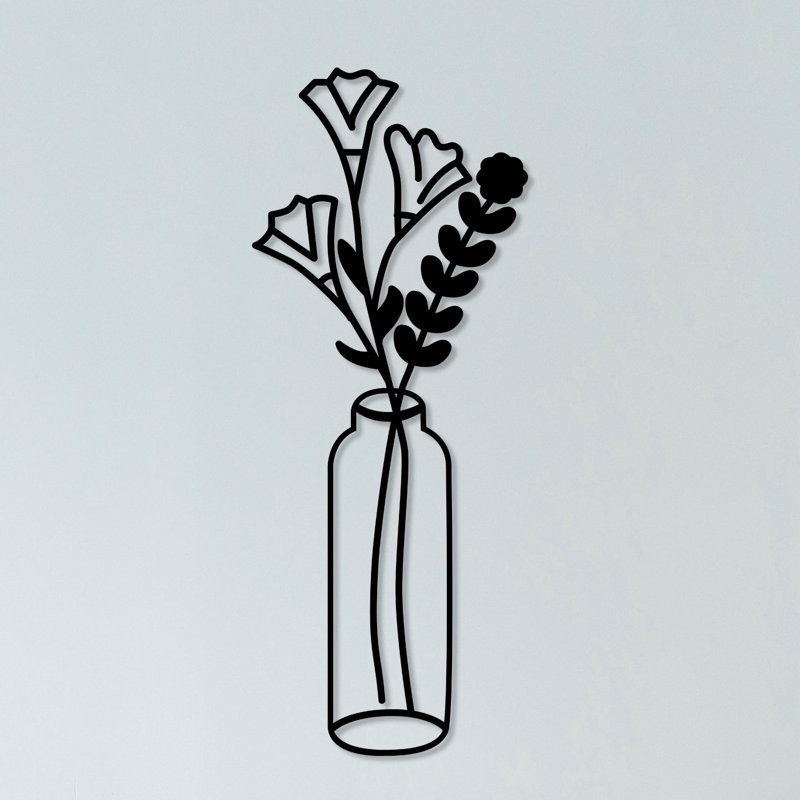 Élégant accessoire mural décoratif en métal, noir, 9,4 po x 23,6 po | Fabrication 100% métal, épaisseur: 0,05 pouce | Parfait pour la décoration intérieure, l'esthétique moderne, le design durable et durable