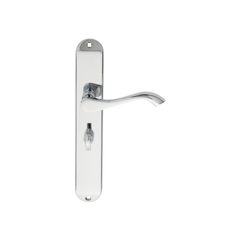 Andros Bathroom Door Handle, Polished Chrome