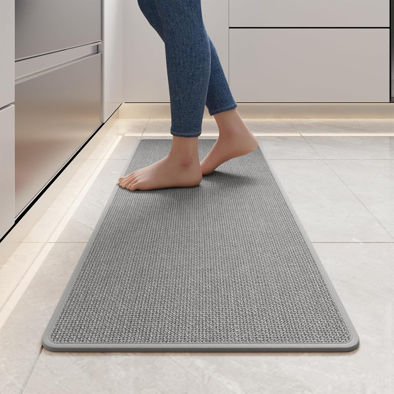 Tapis de cuisine super absorbants antidérapants 17 po x 47 po, Gris