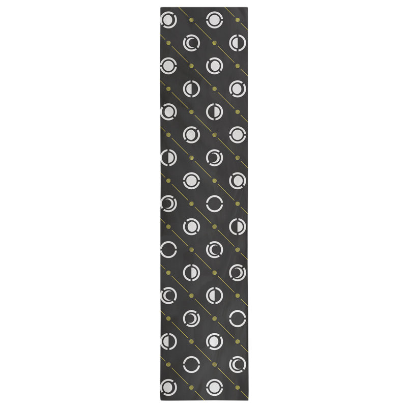 Classic Moon Phases Table Runner, 16" x 72", Black/White/Light Yellow