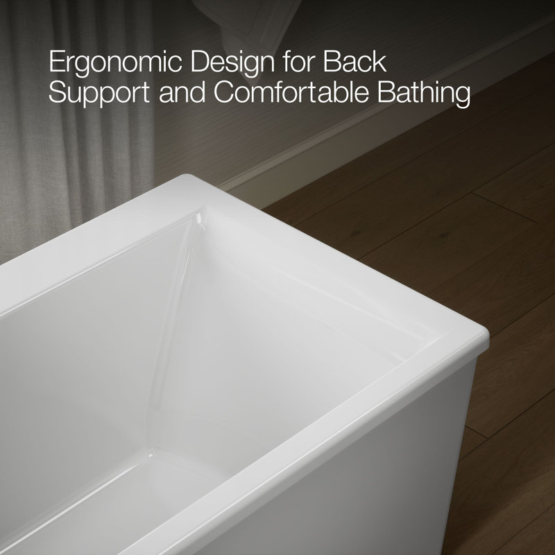 Stargaze 61" X 30" Freestanding Bath Soaking Acrylic Bathtub, White