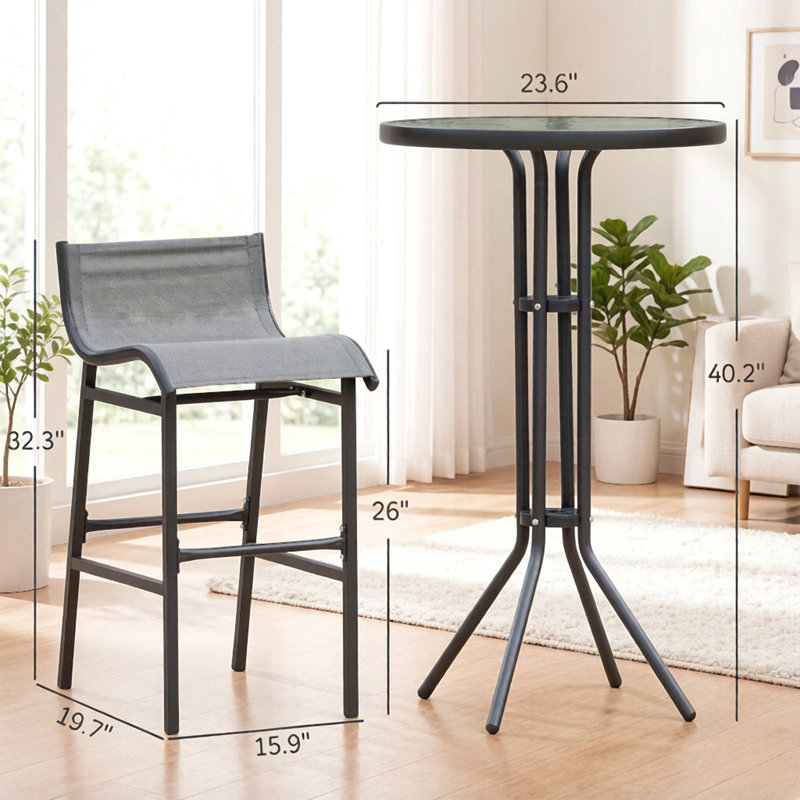 Ensemble de mobilier de jardin, ensemble bistro moderne, ensemble de conversation