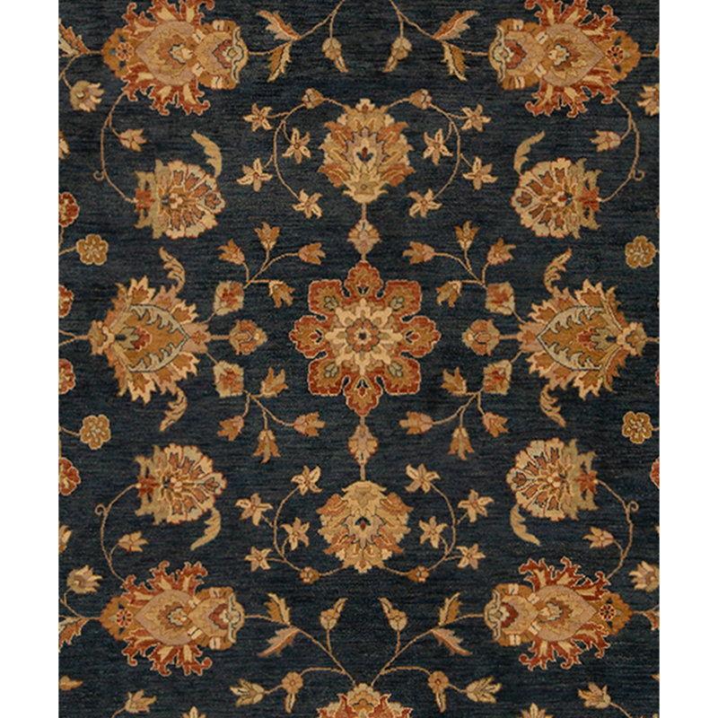 Tapis bleu / beige de haute qualité noué à la main