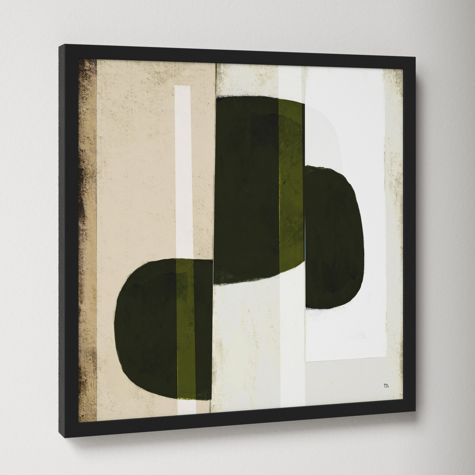 Collage 2 Painting, Black Framed Paper, 36" H x 36" W x 1.25" D