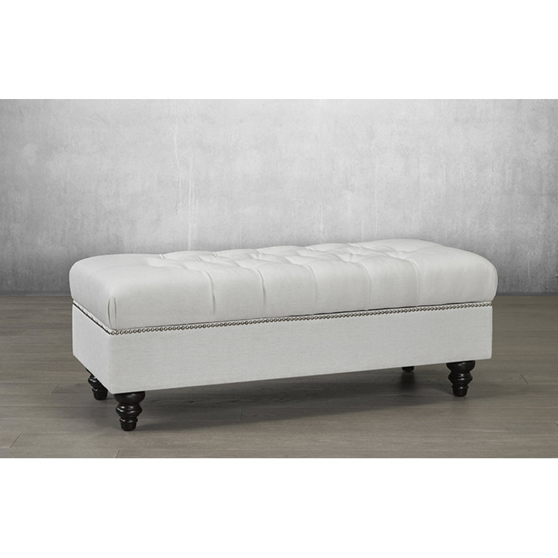 Banc de rangement en faux cuir Lockwood, Pierre