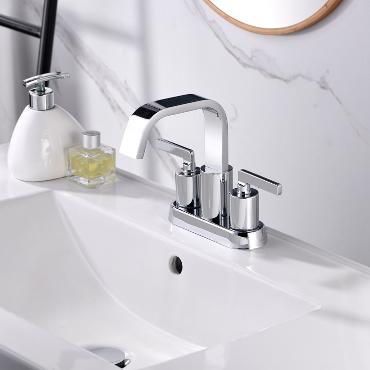 Centerset Faucet 2-handle Bathroom Faucet with Drain Assembly
