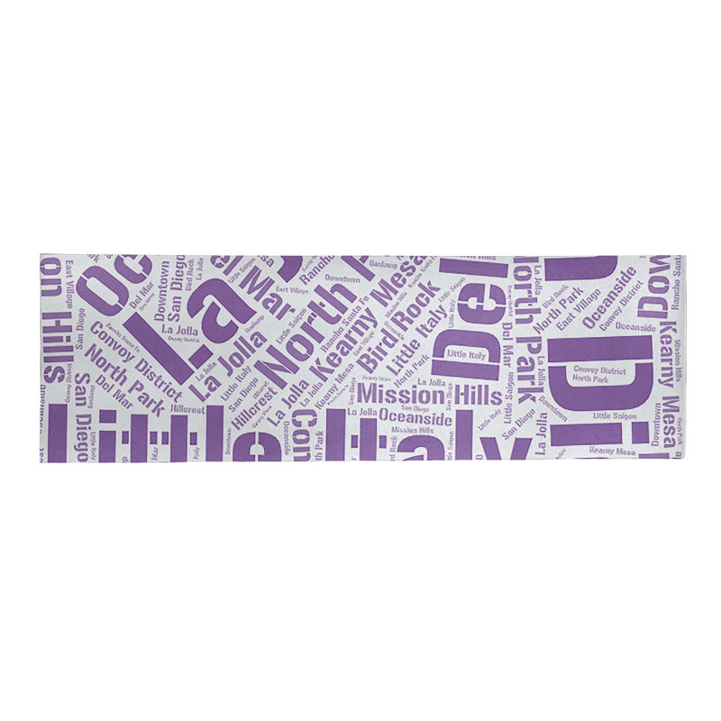 Tapis de zone mauve poils longs à tissage plat, Tapis de couloir 2,5 pi x 8 pi