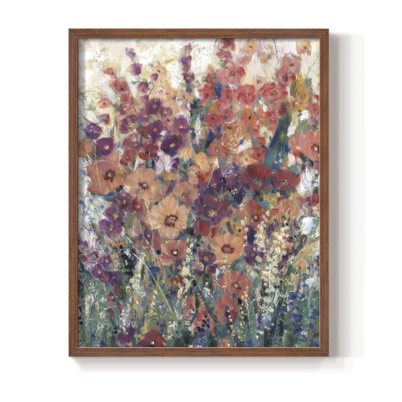 Sunlit Flowers I, reproduction encadrée - bois massif, H 11 po x l 9 po, Noyer