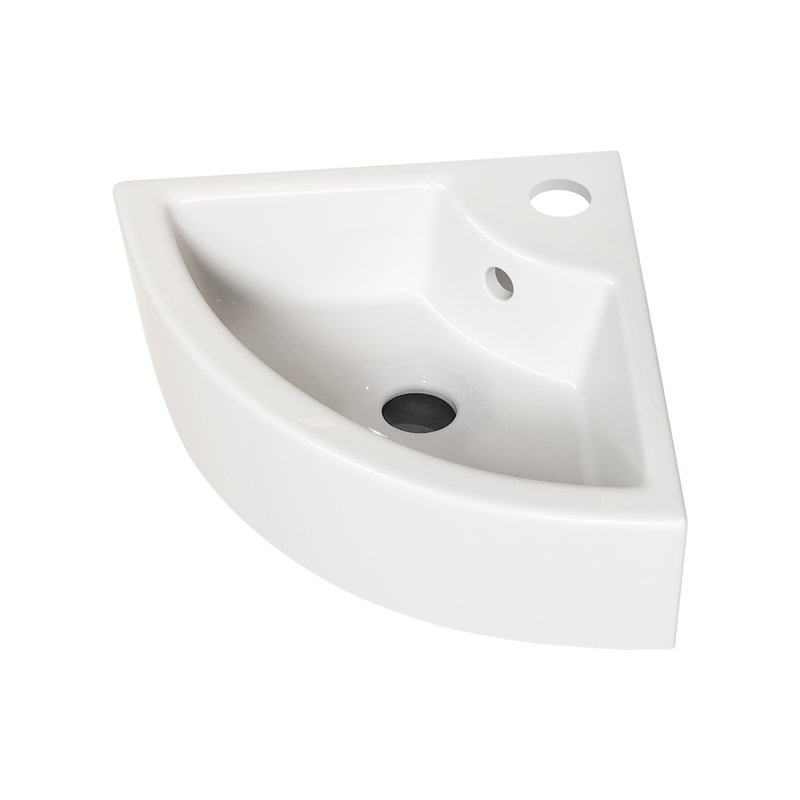 Lavabo de coin mural pour petites salles de bain, vasque en céramique peu encombrante