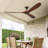 72" Wood Blade Ceiling Fan No Light Remote Control Reversible DC Motor-111624220