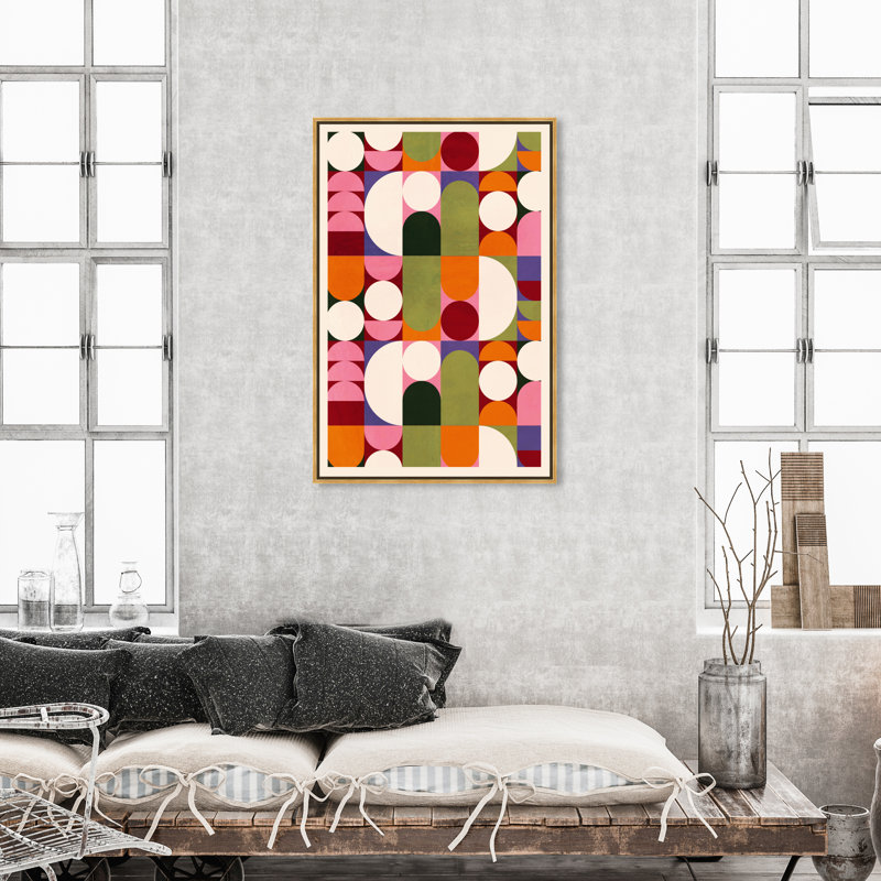 " Bauhaus Sixty ", 30" H x 45" W, Gold Framed