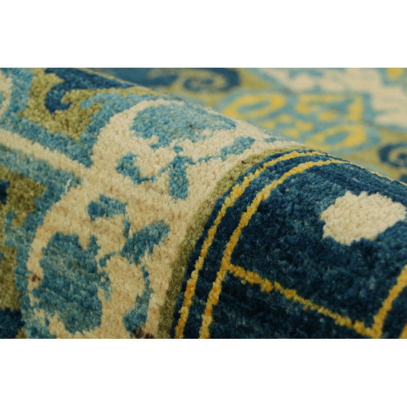 Rug & Kilim’S Modern Classics Rug In Cream, Blue & Yellow, With Floral Patterns