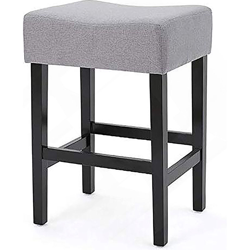 Zuma Kd Backless Counter Stool, Gray Fabric