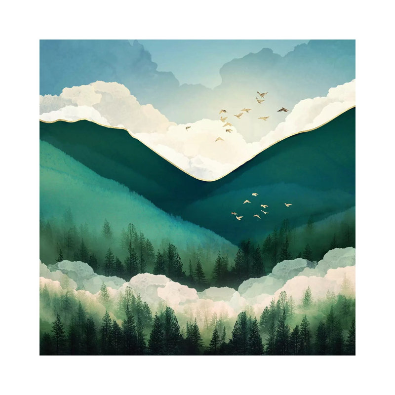 Emerald Hills - Imprimé, Toile tendue, H 26 po x l 26 po x P 1,5 po