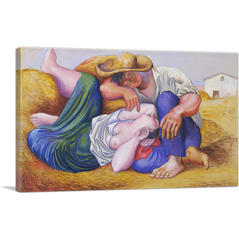 «Sleeping Peasants 1919» par Pablo Picasso, reproduction d'art sur toile tendue, H 12 po x l 18 po x 1,5 po