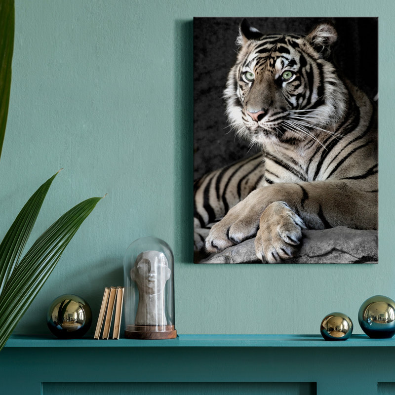 Tigre de Sumatra - reproduction de photo sur toile tendue, H 27 po x l 18 po x P 1 po