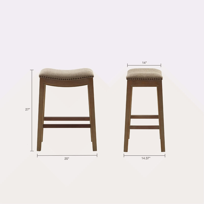 Saddle Counter Stool, Fabric Brown