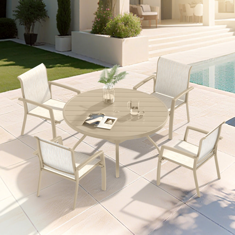 Ensemble repas 5 pièces pour patio, Grès