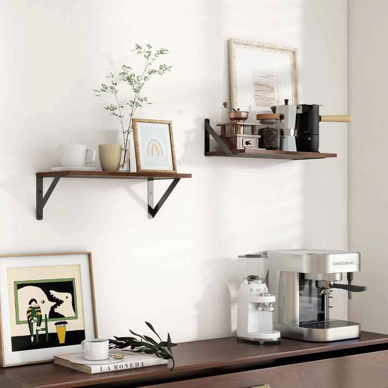 Floating Shelves For Wall, Set Of 2 Wall Mounted Shelves For Living Room, Bedroom, Home Office, Bathroom, Bookshelf, And Decor