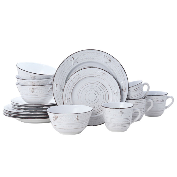 Pfaltzgraff Trellis Coastal 16-Piece Dinnerware Set, Service For 4