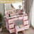 Vanity Desk with Rectangle Mirror and Lights, Vanity Table with Charging Station-1512469825