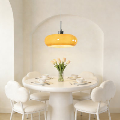 1-light Vintage Orange Pendant Light With Bulb