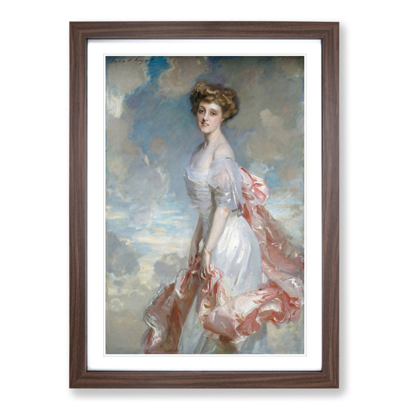 Portrait of a Lady by John Singer Sargent - Framed Print, 65cm H x 48cm W x 2cm D, Walnut Framed