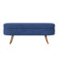 Banc de rangement ovale bleu 43,5 po x 16 po x 16 po, pieds en bois d'hévéa, repose-pieds et siège alternatifs, espace, assemblage simple, ornement en tissu plissé, - Matériau avec housse, ou fonction, caractéristique, rapide