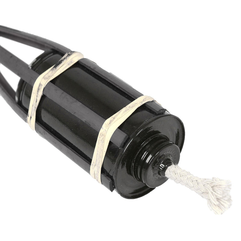 Bamboo Garden Pathway Fire Tiki Torches, 60cm H x 6cm W x 6cm D, Black