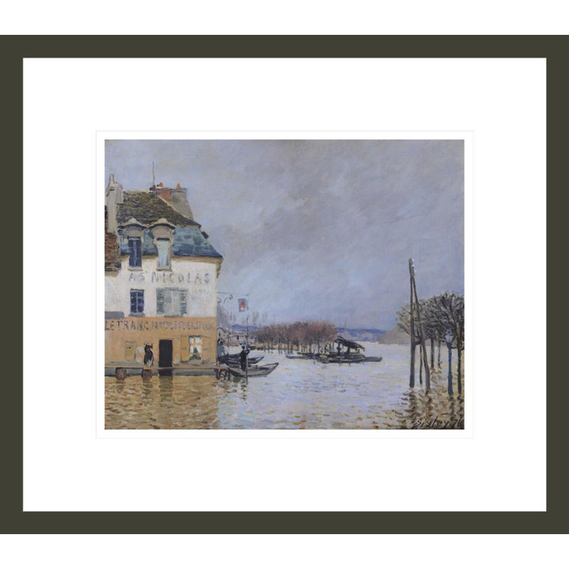 «The Flood at Port-Marly» par Alfred Sisley, impression giclée sur cadre, H 13,75 po x l 15,68 po