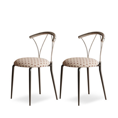Chaise de salle à manger avec pieds en acier vintage French