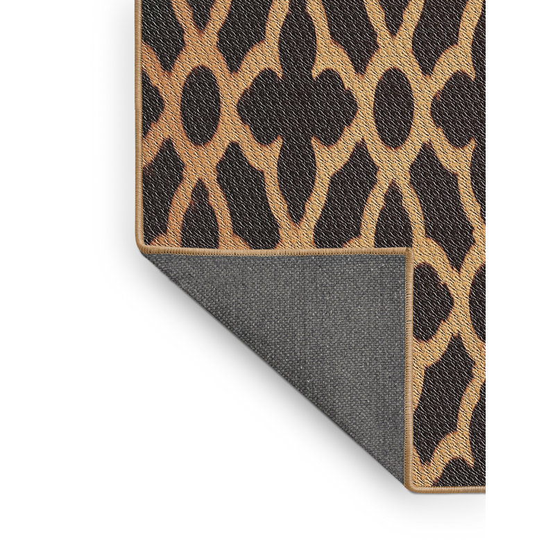 Tapis jaune / noir Power Loom, Rectangle 7 pi x 10 pi