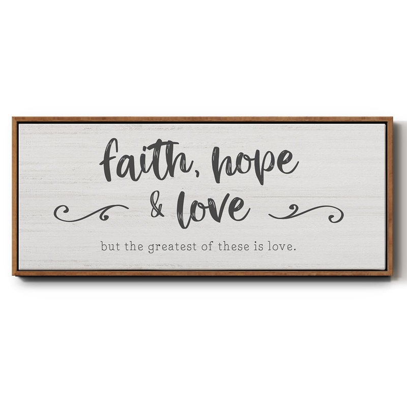 «Greatest is Love», toile encadrée, H 12 po x l 30 po