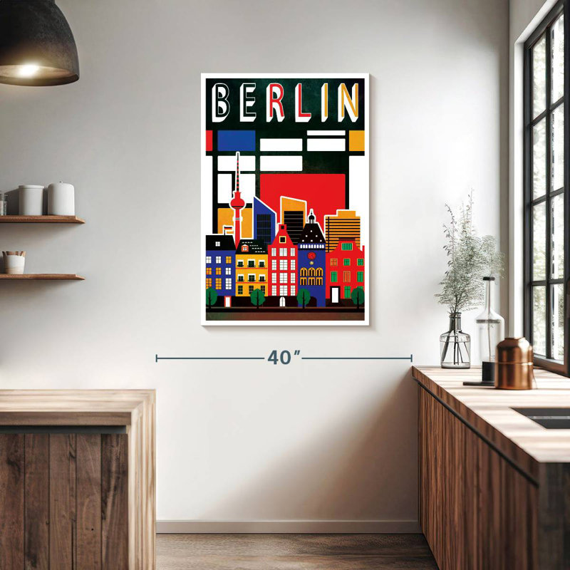 Affiche rétro de Berlin, Berlin, H 39 po x l 26 po