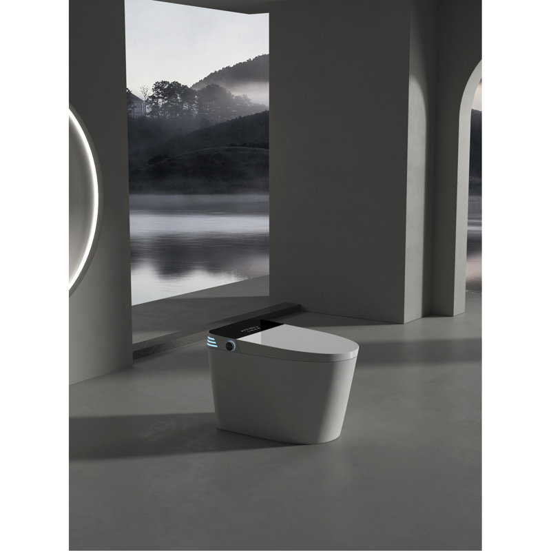 Toilette en porcelaine bidet intelligente - désodorisation automatique, lavage multiple, fonctions de lavage blanc, siège chauffant, noir et