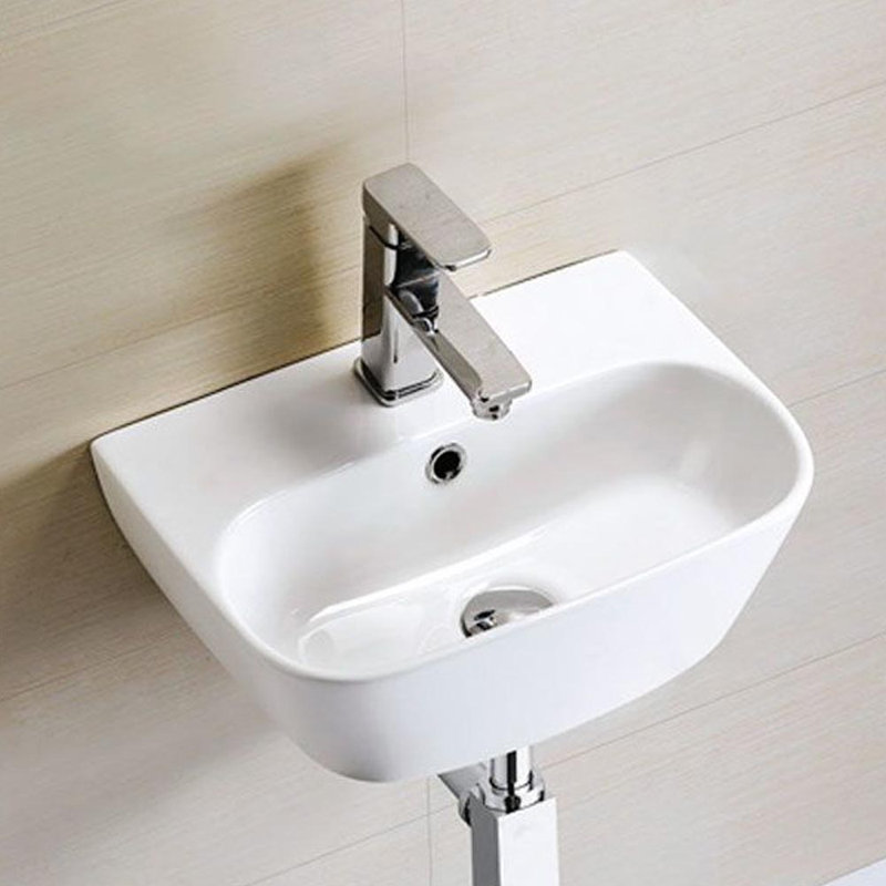 White Stone 425mm L x 425mm W White Ceramic Oval Sink with Overflow