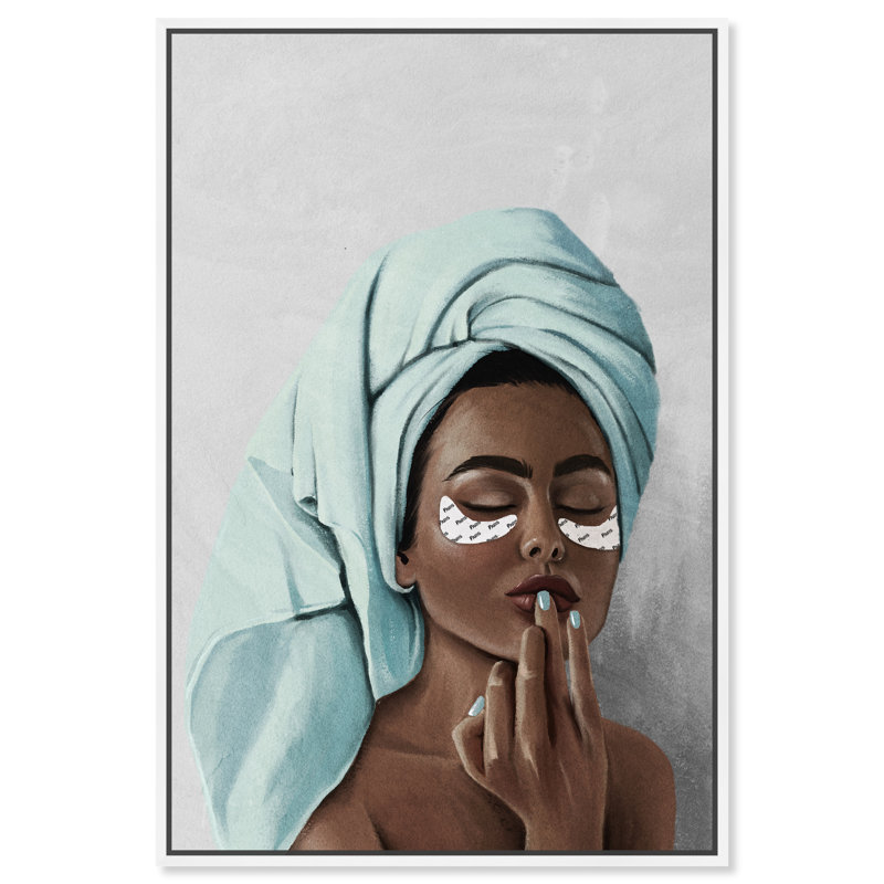 " Bathtime Pampering ", 36" H x 24" W, White Framed