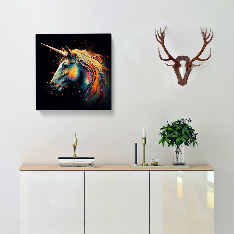 Unicorn - Wrapped Canvas, 50cm H x 50cm W x 3cm D