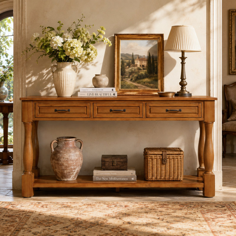 Console en bois Velmont, Brun