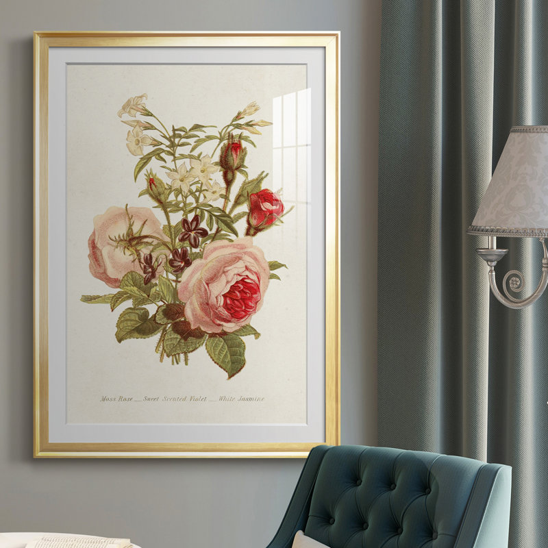 Antique Floral Bouquet III - reproduction de cadre photo, H 30,5 po x l 22,5 po x P 1 po, Or
