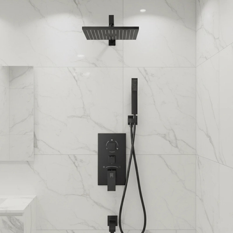 Panneau de douche 3 pièces avec DEL et pomme de douche 12 pouces